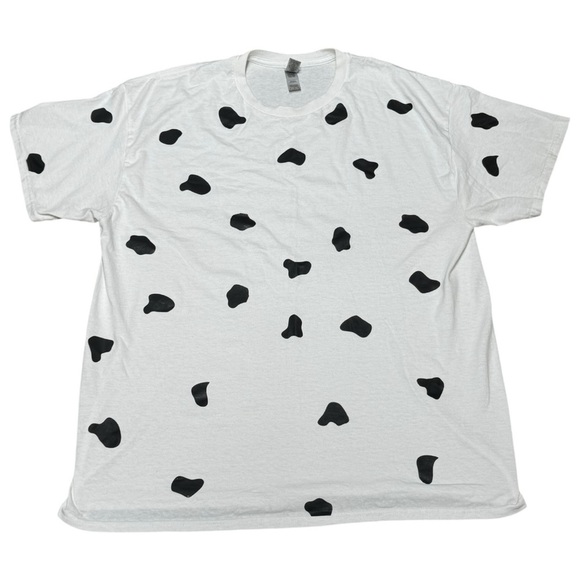 Gildan XL Dalmatian Spot Graphic Tee – Black White Oversized Streetwear - Picture 5 of 5